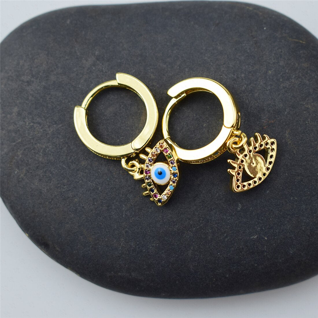 Turkish Eye Hoop Earrings Turkish Eye Arches
