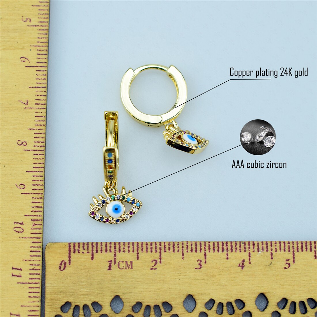 Turkish Eye Hoop Earrings Turkish Eye Arches