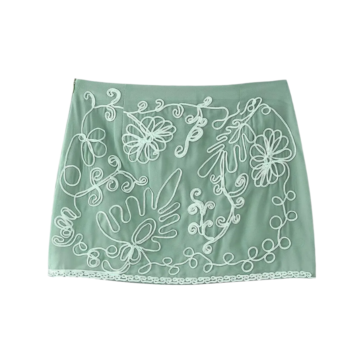 Conjunto Boho Chic de Top Halter Bordado sin Espalda y Falda