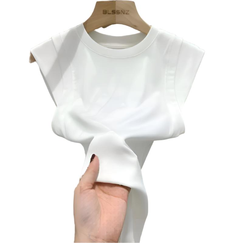 Summer Cotton Fitted Ribbed T-Shirt