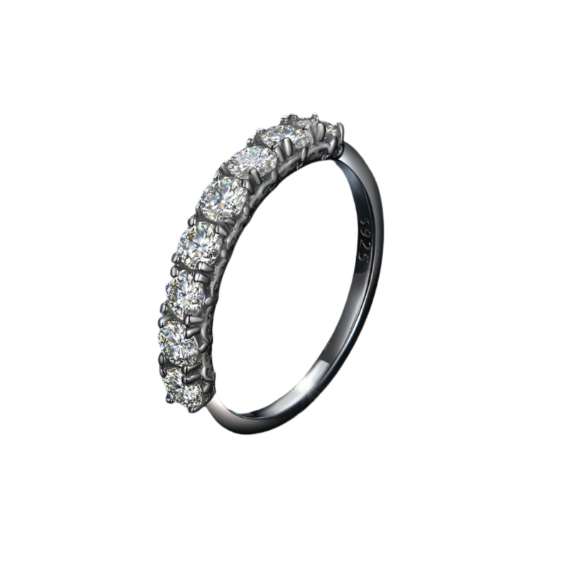 Anillo de Moissanita 0.8CT D Color VVS1 EX de Plata Esterlina 925