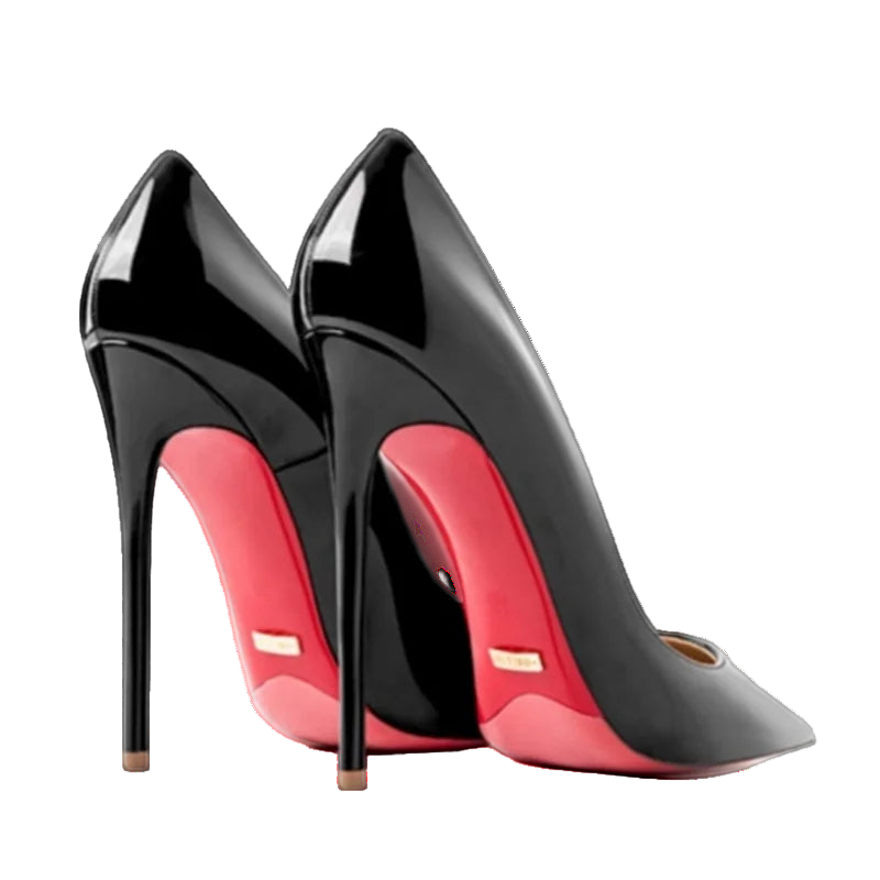 Zapatos de tacón alto y punta fina de suela roja y estilo stiletto de 12 cm