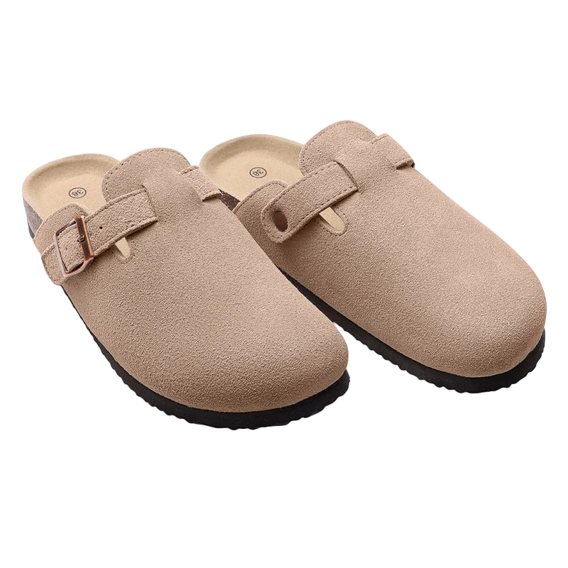 Suecos estilo Birken clásicos con plantilla de corcho y sin cordones