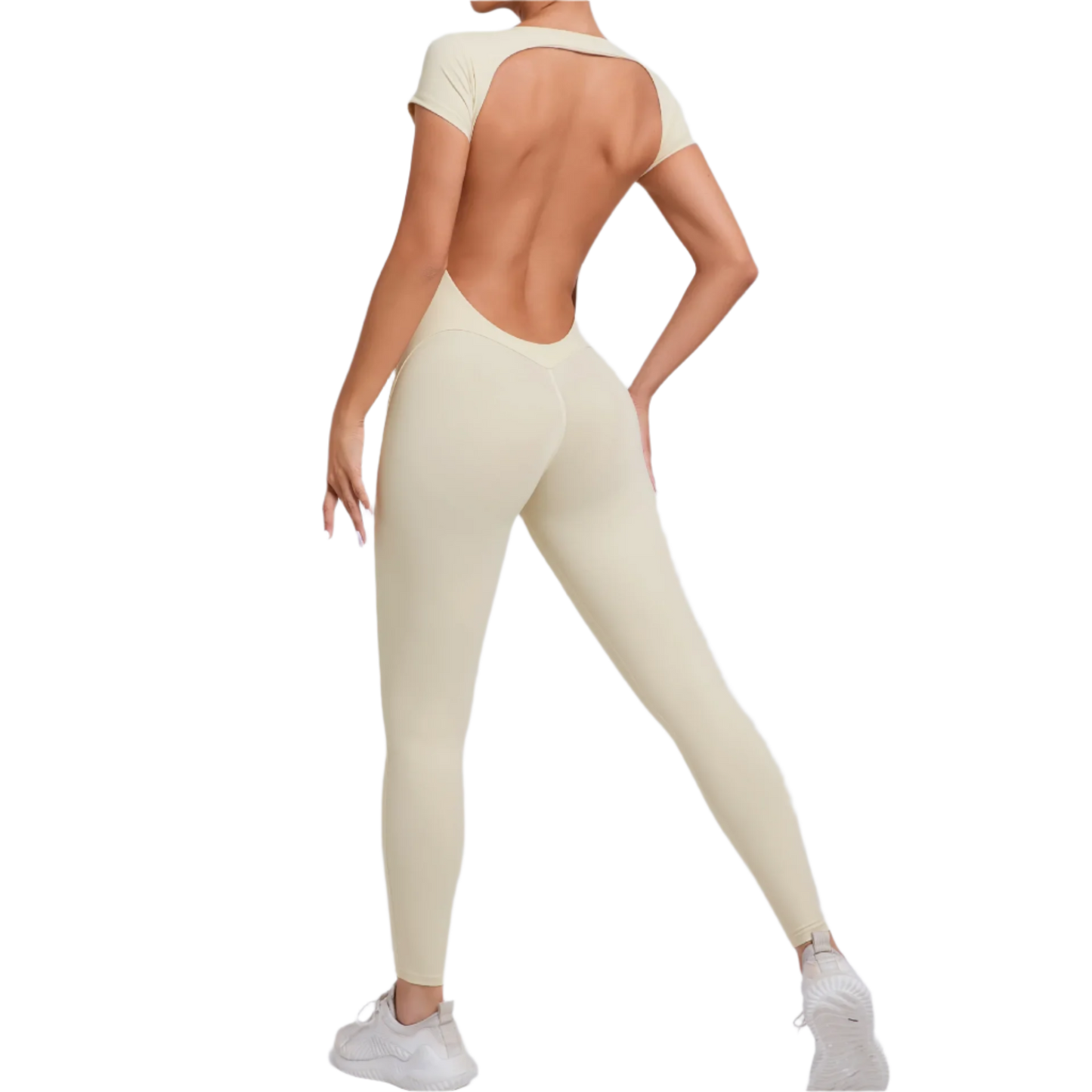 Enterizo Jumpsuit deportivos para entrenar de una pieza con espalda descubierta