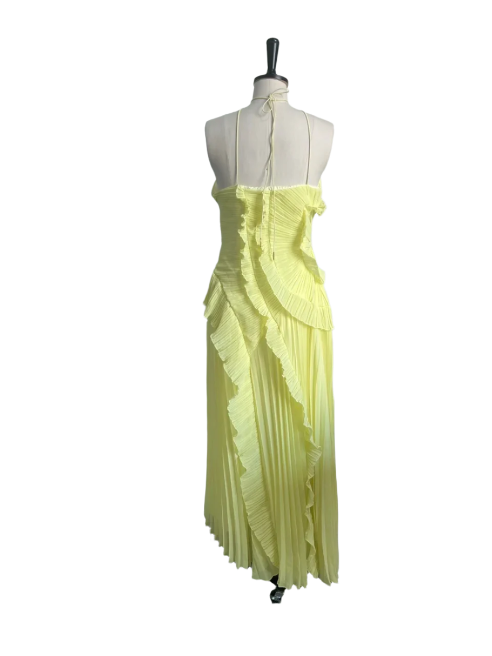 Vestido Largo Plisado para Mujer con Escote Halter Color Púrpura Tipo Maxi
