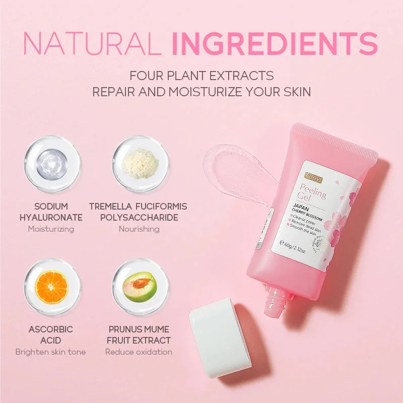 Gel Exfoliante Peeling Facial 60g Hidratante, Blanqueador y Reparador Tratamiento para Acné y Puntos Negros