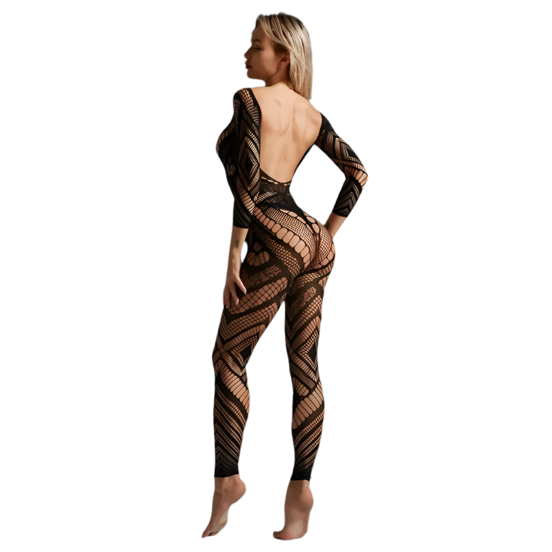 Full Body One Piece Mesh with Openings Lingerie