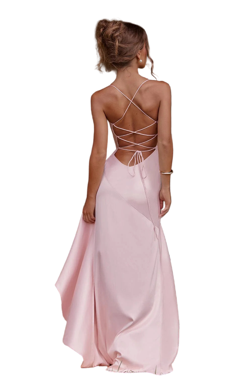 Vestido largo ajustado elegante de estilo bodycon sin mangas con tirantes finos
