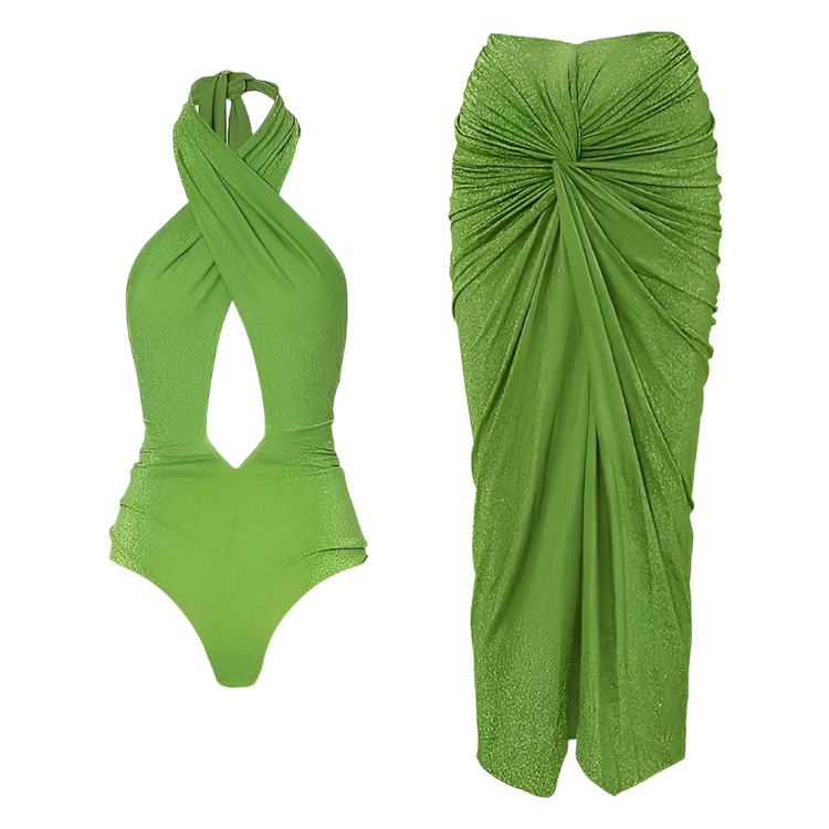 Traje de baño enterizo retro para mujer, espalda descubierta y estampado tipo porcelana azul y blanca