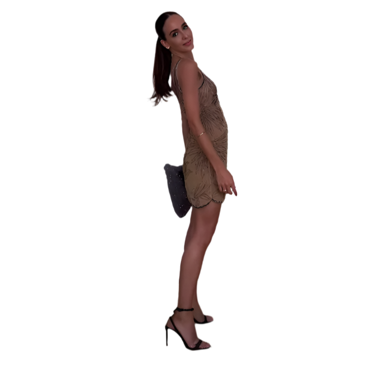 Chic Vestido Mini para Mujer con Bordado y Cuentas y Estampado Floral de Escote en V y Transparente