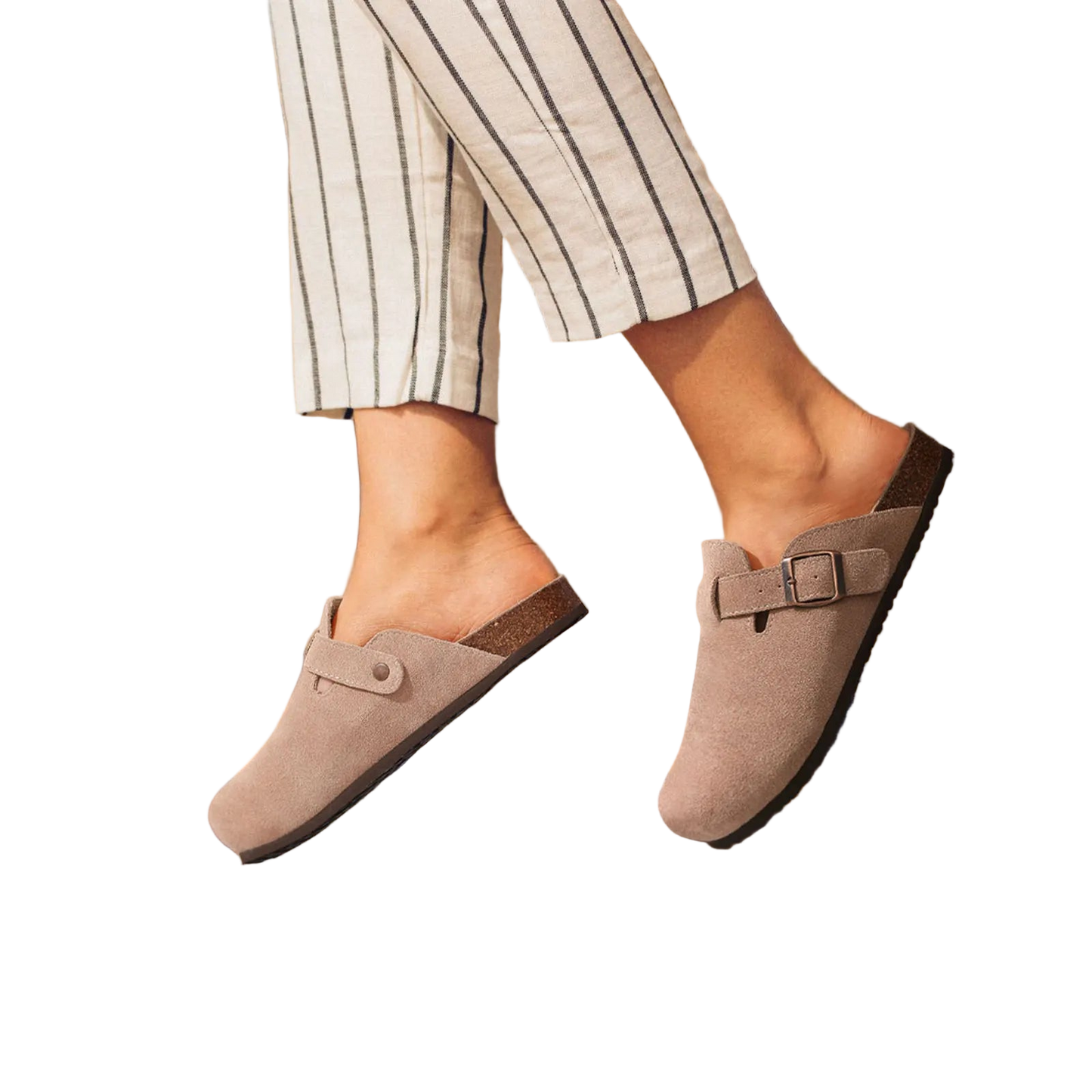 Suecos estilo Birken clásicos con plantilla de corcho y sin cordones
