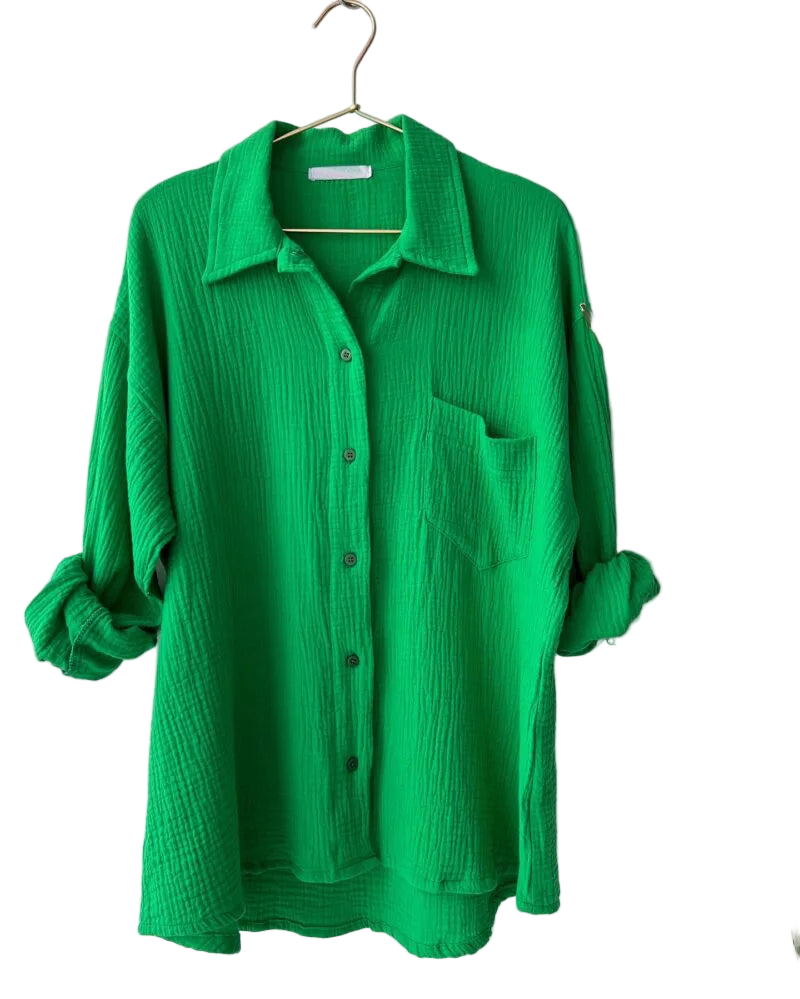 Outfit Conjunto de Camisa manga larga con solapa y short de tiro alto con cordón