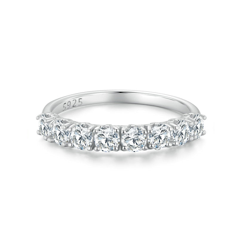 Anillo de Moissanita 0.8CT D Color VVS1 EX de Plata Esterlina 925