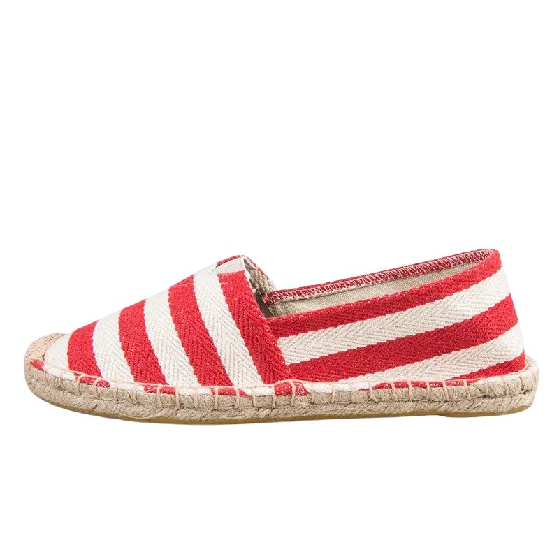 Alpargatas mocasines casuales unisex de lona transpirable sin cordones de rayas