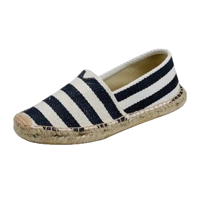 Alpargatas mocasines casuales unisex de lona transpirable sin cordones de rayas