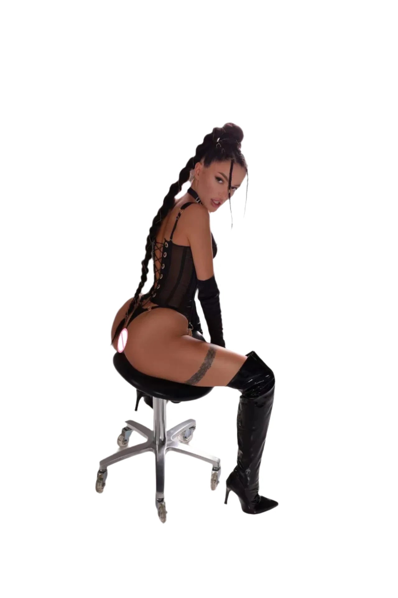 Lace Lingerie Set Backless Corset and Push Up Bra (3 Pieces)