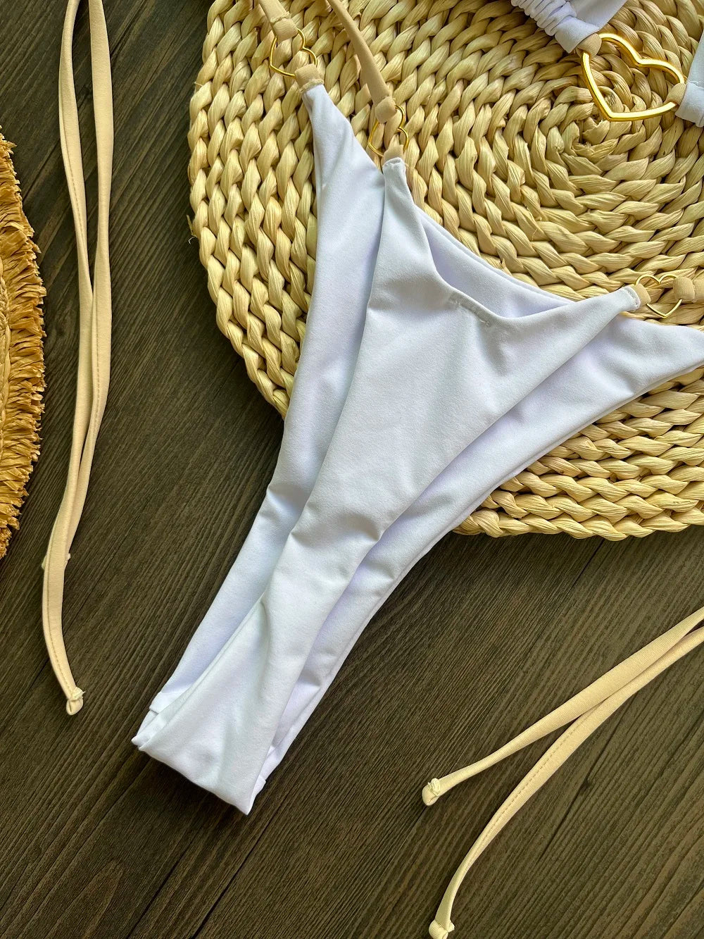 Bikini de dos piezas para mujer con Top halter y tanga en Estilo brasileño y en Colores sólidos