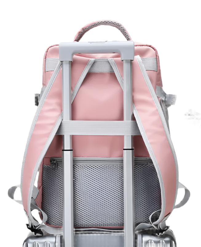 Mochila de viaje para mujer impermeable antirrobo con puerto USB y correa para maleta de gran capacidad