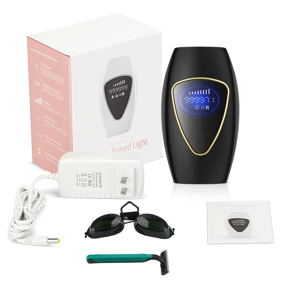 Depiladora IPL Luz Pulsada de Uso Doméstico Indoloro para Rostro y Cuerpo y Zona Bikini