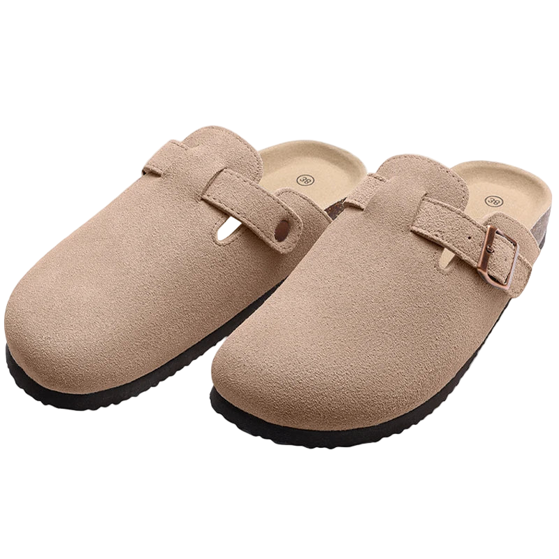 Suecos estilo Birken clásicos con plantilla de corcho y sin cordones