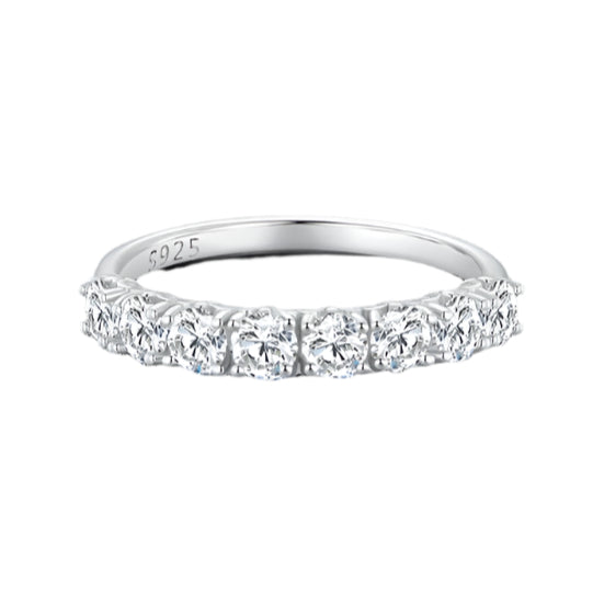 Anillo de Moissanita 0.8CT D Color VVS1 EX de Plata Esterlina 925