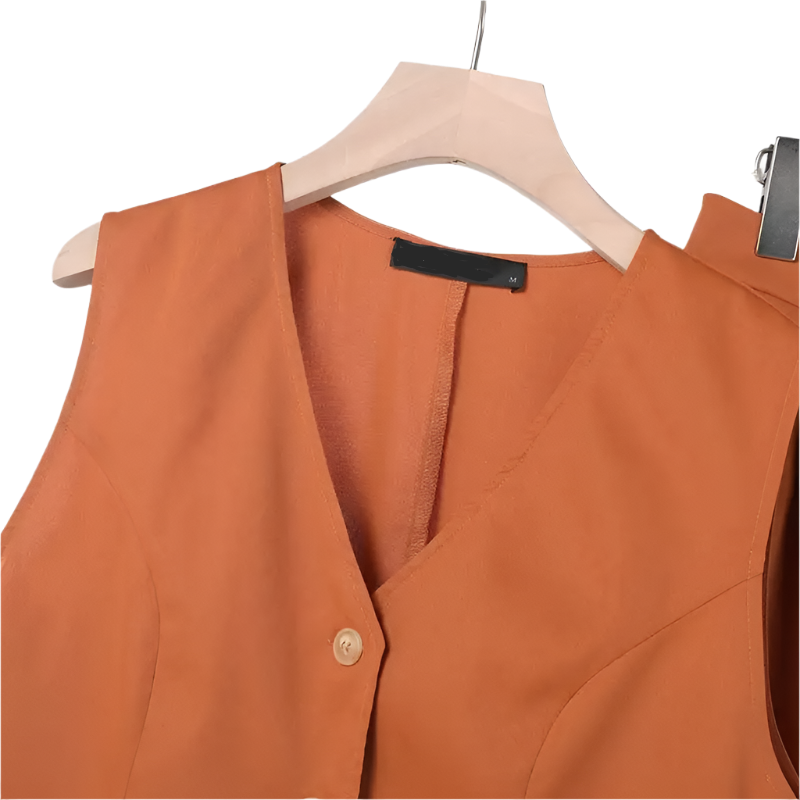 Outfit Conjunto de Chaleco y Pantalón de Pierna Ancha Estilo Old Money