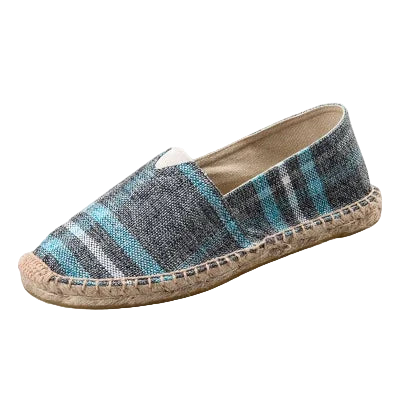 Alpargatas mocasines casuales unisex de lona transpirable sin cordones de rayas
