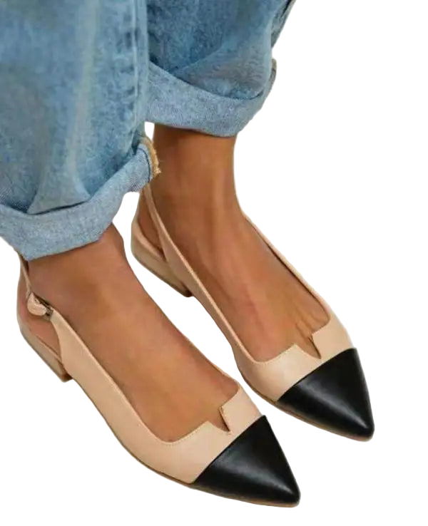 Zapatillas flats casuales sin cordones de punta fina y suela plana y diseño asimétrico
