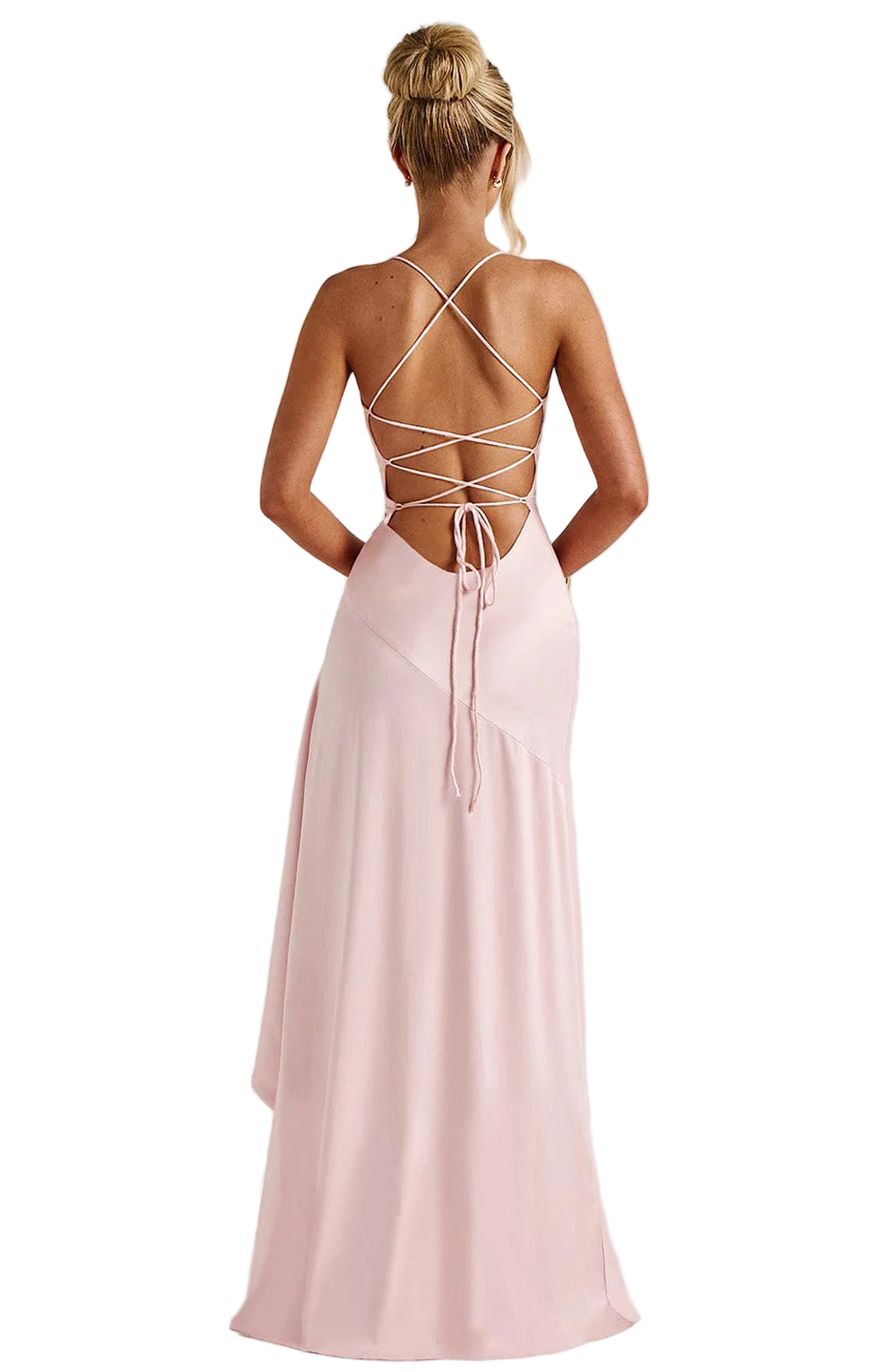 Vestido largo ajustado elegante de estilo bodycon sin mangas con tirantes finos