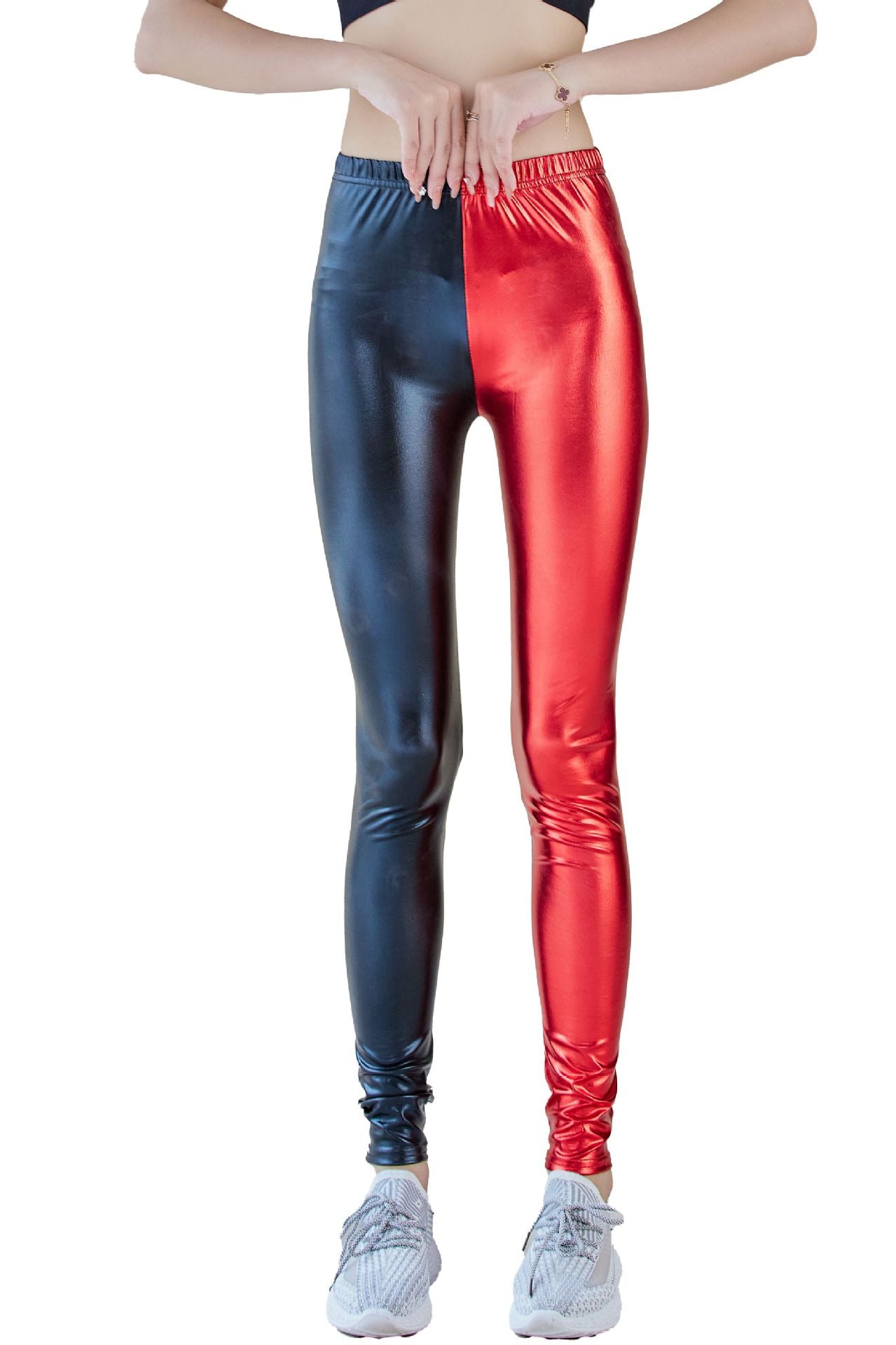 Women's Faux Leather Leggings: Sexy Metallic Tight Pants for Parties, Clubs and Dance.