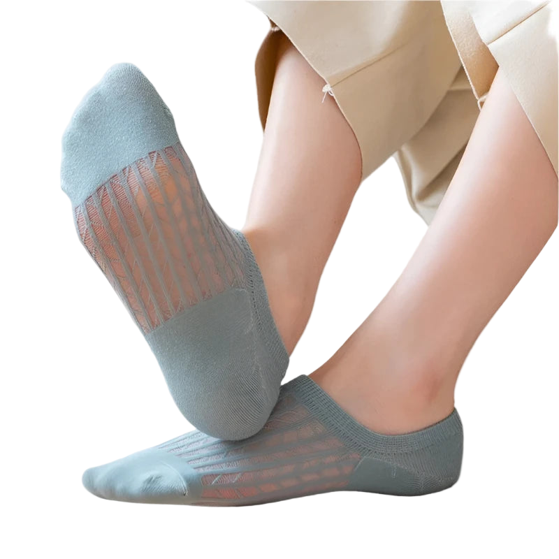 5 Pares de Calcetines Tobilleras para Mujer con Transparencia y Silicona