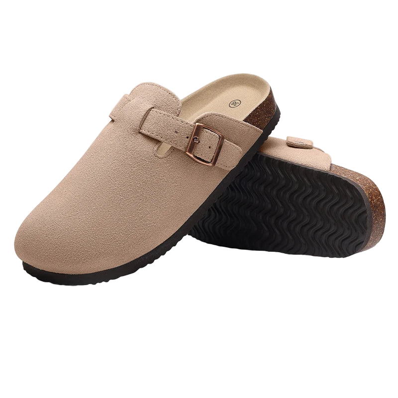 Suecos estilo Birken clásicos con plantilla de corcho y sin cordones