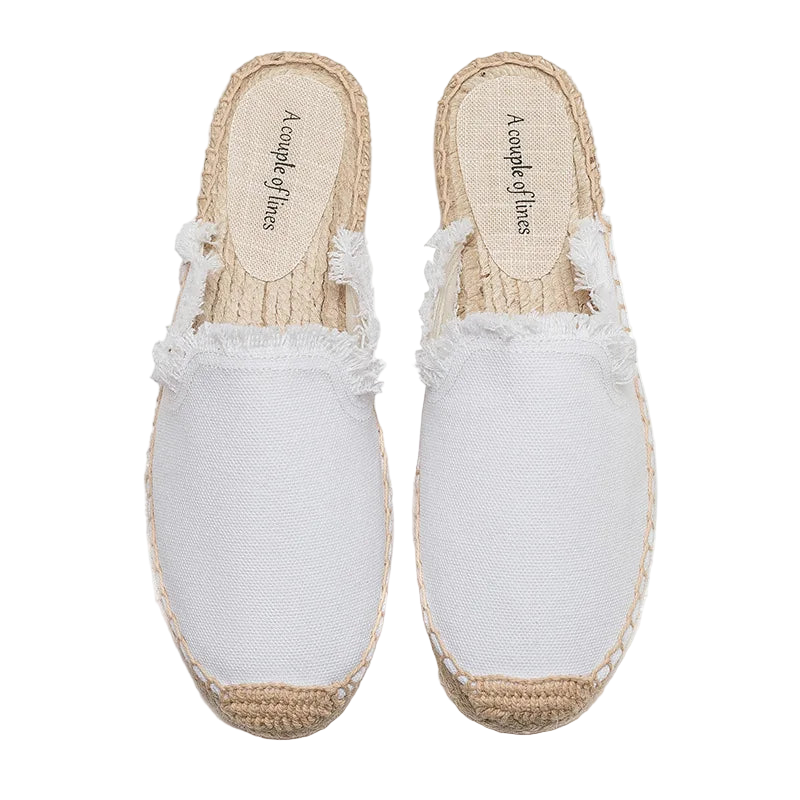 Zapatillas estilo suecos flats de yute y lona y algodón y suela TPR