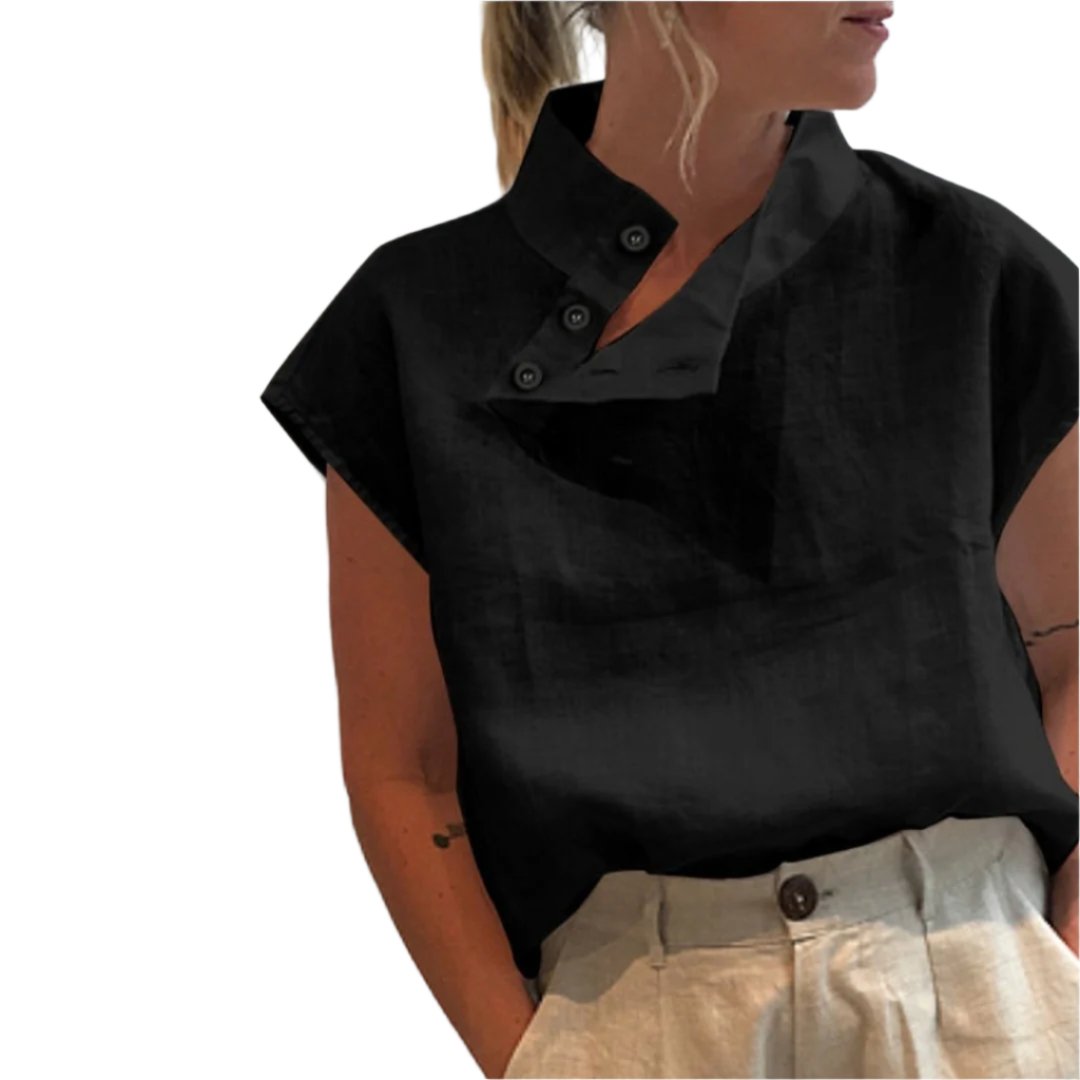 Short-sleeved cotton and linen blouses and lightweight Tulum-style tunics