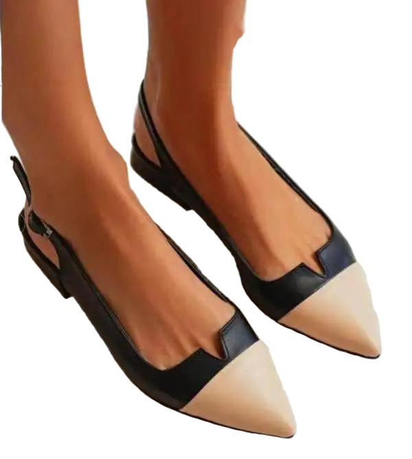 Zapatillas flats casuales sin cordones de punta fina y suela plana y diseño asimétrico