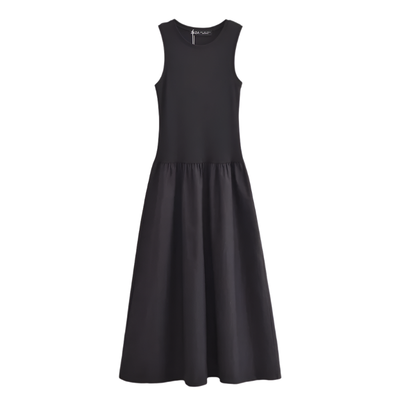 Vestido Largo sin Mangas para Mujer Color Caqui Elegante y Casual Estilo Y2K