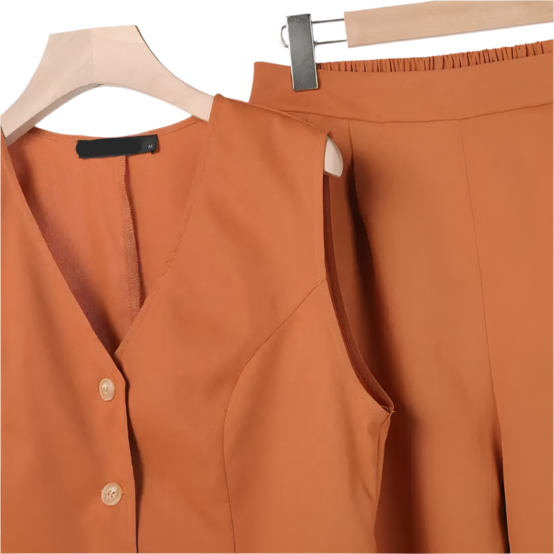 Outfit Conjunto de Chaleco y Pantalón de Pierna Ancha Estilo Old Money