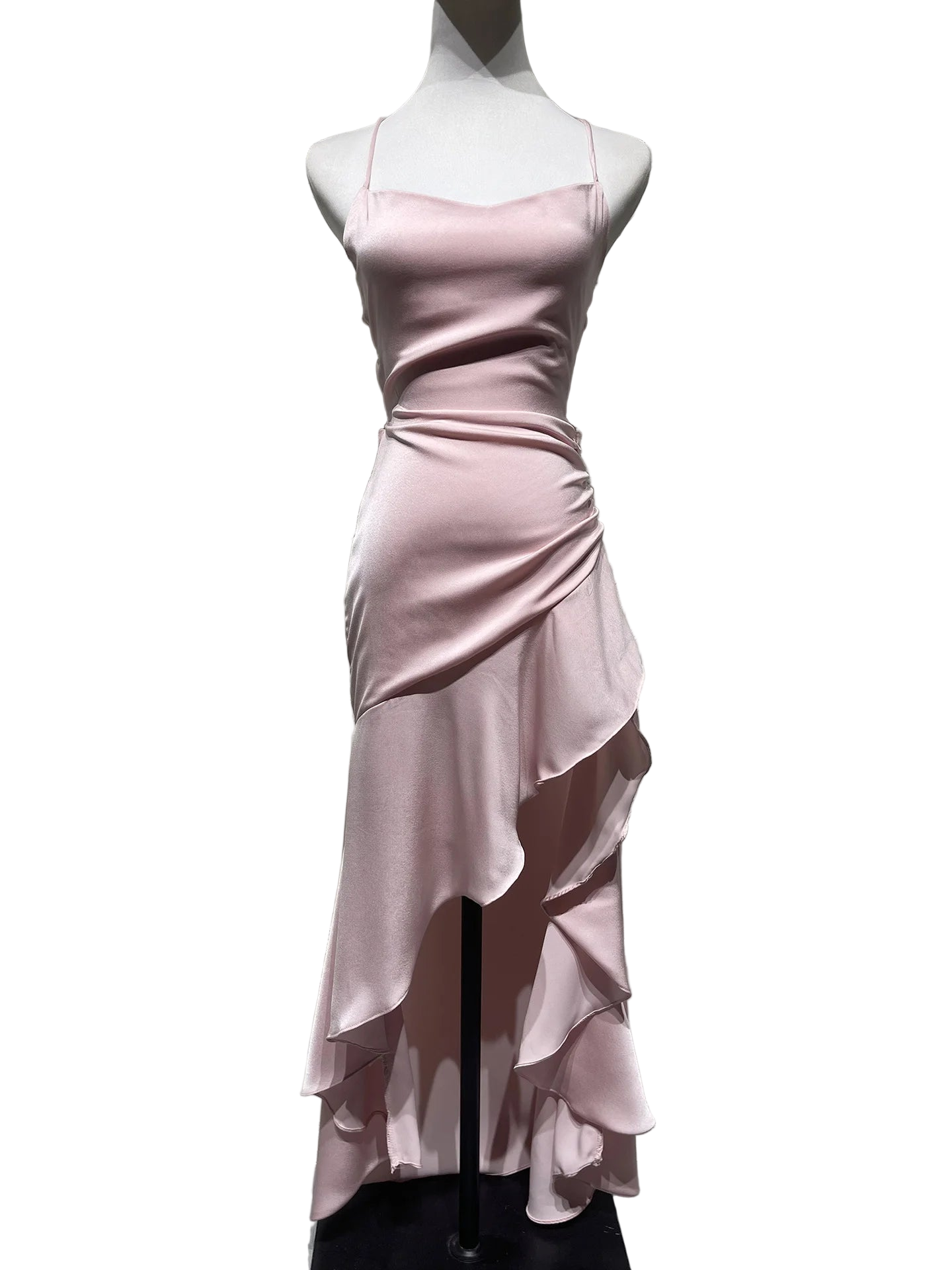 Vestido largo ajustado elegante de estilo bodycon sin mangas con tirantes finos