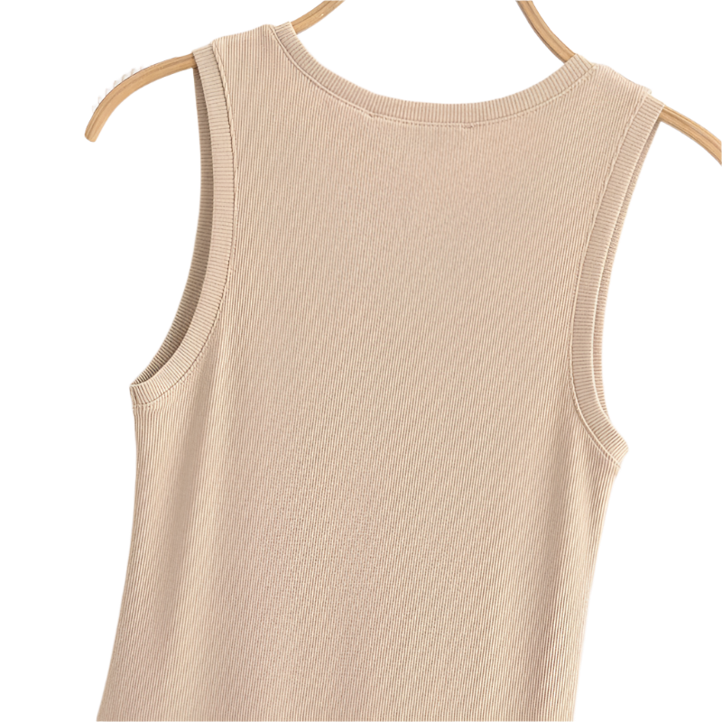 Vestido Largo sin Mangas para Mujer Color Caqui Elegante y Casual Estilo Y2K