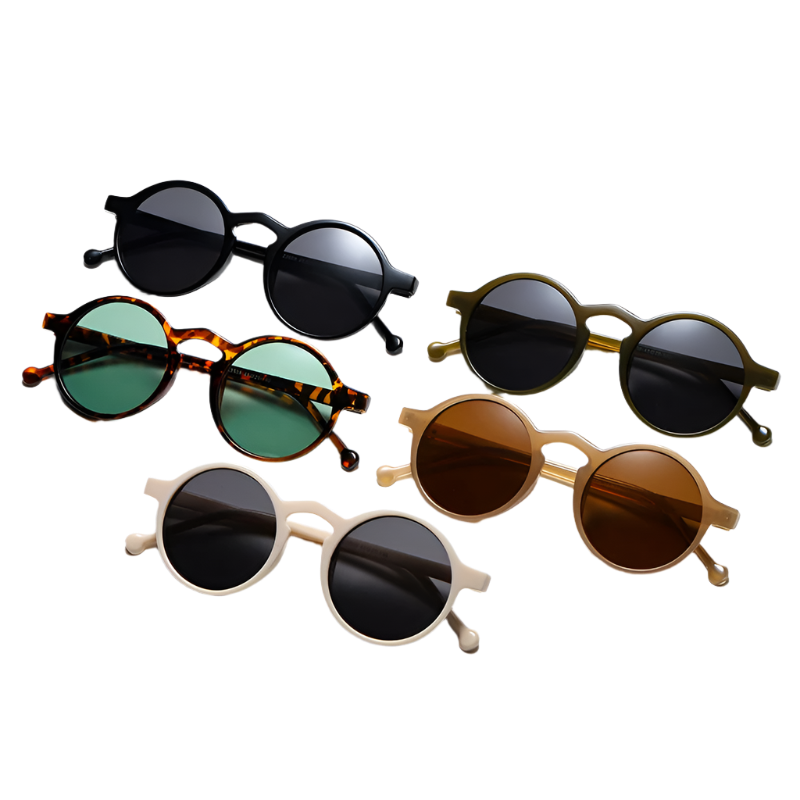 Gafas Lentes de sol redondas pequeñas de estilo vintage y diseño con remaches UV400
