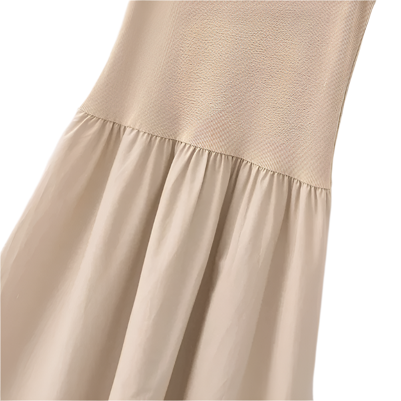 Vestido Largo sin Mangas para Mujer Color Caqui Elegante y Casual Estilo Y2K