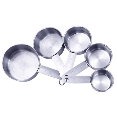 Stainless Steel Measuring Cups and Spoons Set