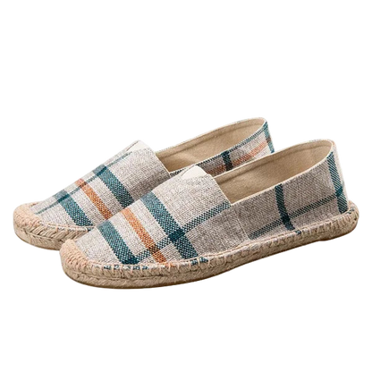 Alpargatas mocasines casuales unisex de lona transpirable sin cordones de rayas