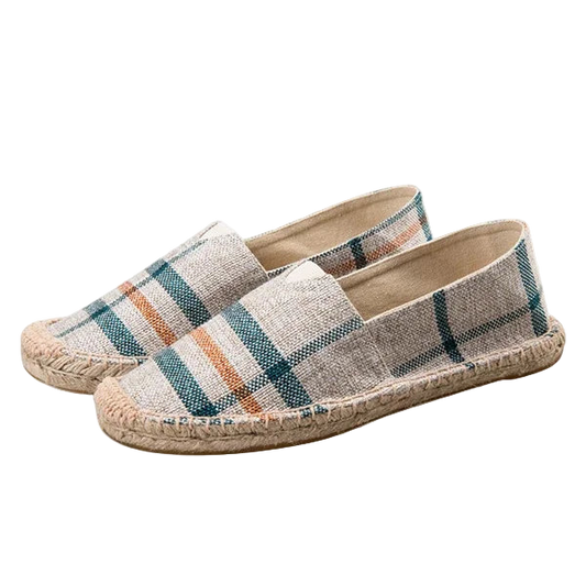 Alpargatas mocasines casuales unisex de lona transpirable sin cordones de rayas