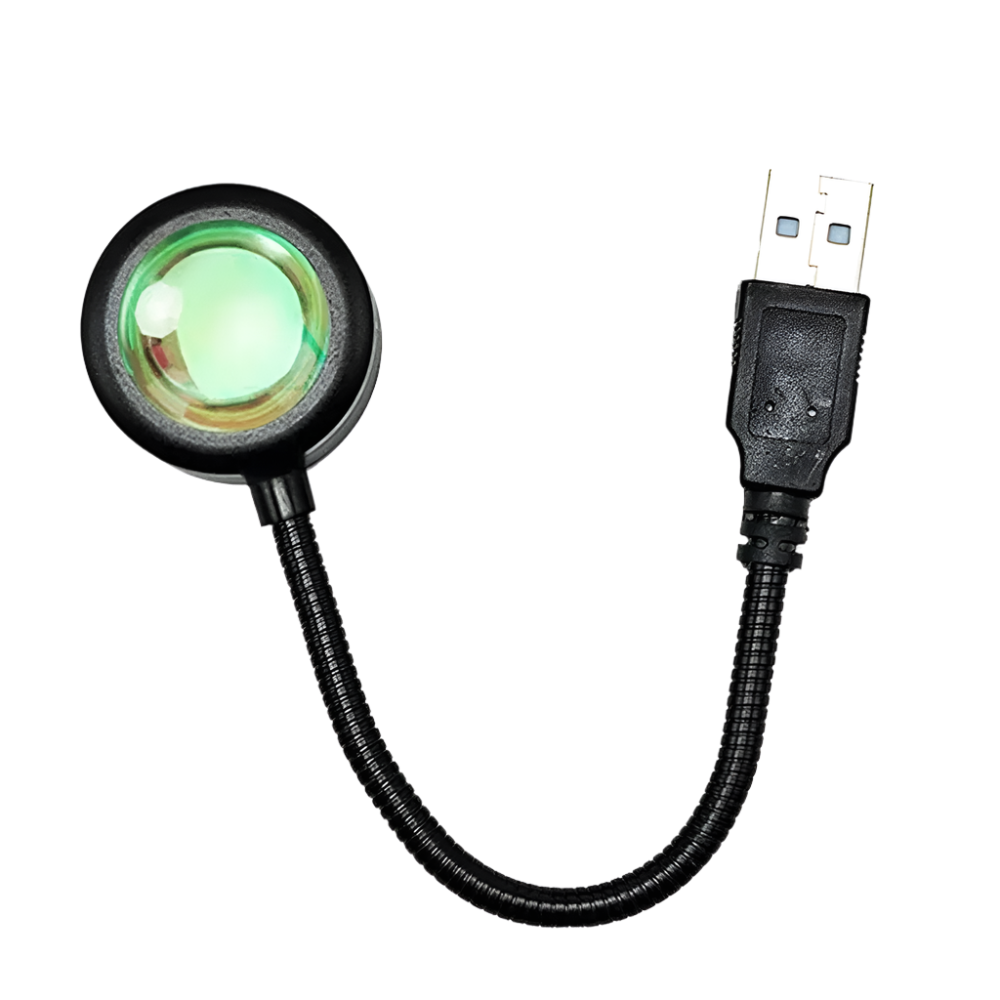 Luz LED USB Sunset para Fotografía, Proyector de Arcoíris y Luz de Ambiente Nocturna, Ideal para Autofotos y Proyecciones en Pared