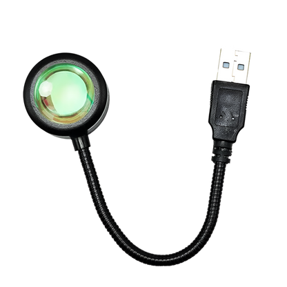 Luz LED USB Sunset para Fotografía, Proyector de Arcoíris y Luz de Ambiente Nocturna, Ideal para Autofotos y Proyecciones en Pared