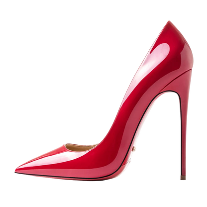 Zapatos de tacón alto y punta fina de suela roja y estilo stiletto de 12 cm