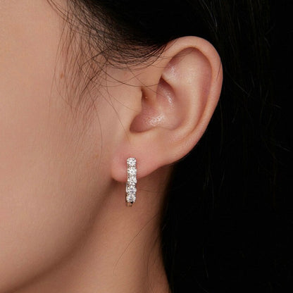 Arcadas Aretes 1.0CT Moissanita Aros de Plata Esterlina 925 para Mujer