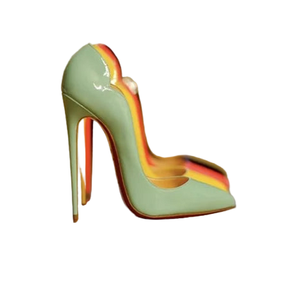 Zapatos de tacón alto de 12 cm y punta fina de suela roja y satinado