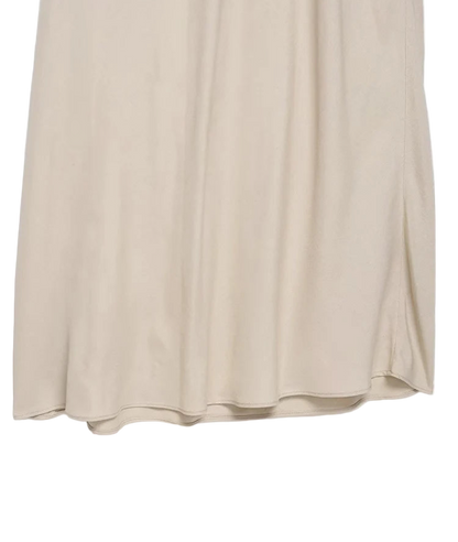 Elegant sleeveless midi dress with draped neck straps in patchwork design